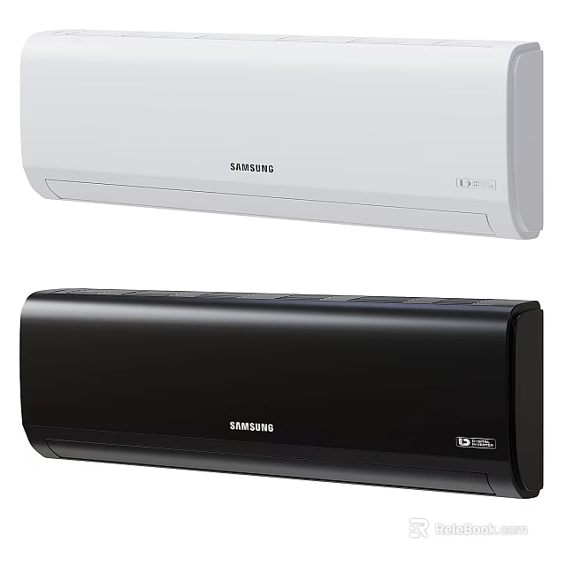 Samsung Air Conditioner Fan Sleek White and Black Contemporary Design for Home Use 3d model 