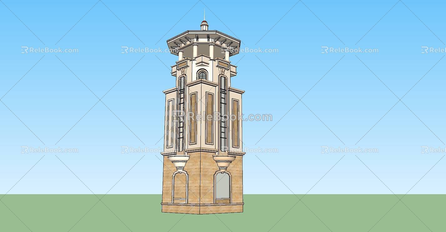 European-style tower 3d model