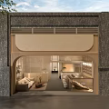 Modern Warm Minimalist Two Storey Leisure Space With Cozy Sofa And Comfortable Relaxing Interior Design