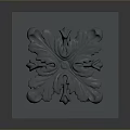 Decorative Square Household Item With Intricate Leaf Carved Pattern Design 3d model