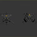 Futuristic Sci Fi Spacecraft Design With Detailed Metal Structures And Engines