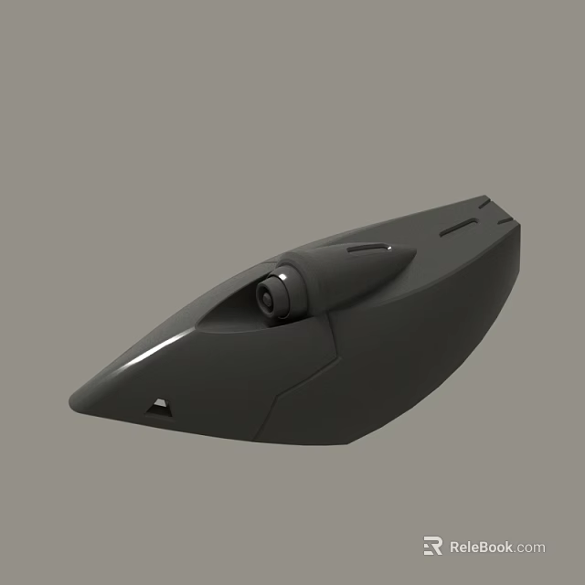 Black Streamlined Electronic Device Featuring Camera Lens And Sleek Body 3d model