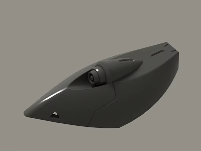Black Streamlined Electronic Device Featuring Camera Lens And Sleek Body 3d model