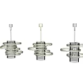 Stylish Modern Silver Chandeliers With Multi Tier Circular Metallic Design 3d model