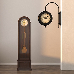 Classical clock wall clock sitting clock floor clock vertical pendulum clock 3d model