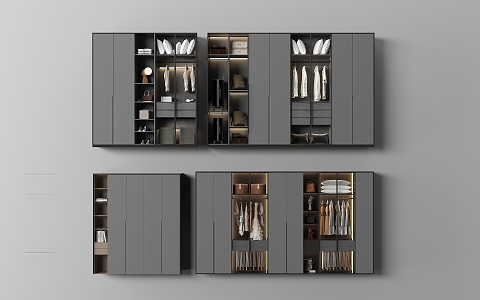 Light Luxury Wardrobe Glass Wardrobe 3d model