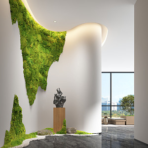 Modern Foyer Bryophyte Landscape 3d model