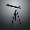 Scenic Natural Landscape View Observed Through Black Telescope On Tripod