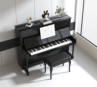 Modern Piano Vertical Piano 3d model