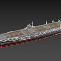 Aircraft Carrier With Long Flight Deck And Island Superstructure Naval Vessel
