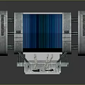 Electric Vehicle Battery Component With Silver Metal Casing And Blue Striped Core Structure