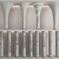 Hollow Cylinder Tree-shaped Transparent Column Cartoon Tree Hole Luminous Column Science and Technology Sense Decorative Column Gradient Perforated Column Decorative Column 3d model