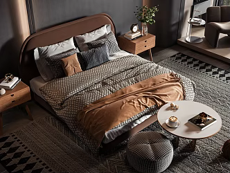 European-style commodity bed 3d model