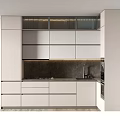 Modern Kitchen Interior Design With White Cabinets Dark Countertop And Lighting