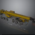 Yellow Heavy Duty Crane Truck With Long Boom And Multiple Wheels