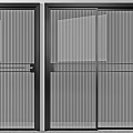 Modern Dark Hinged Doors With Textured Panels And Handles For Interior Design 3d model