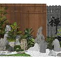 New Chinese style landscape sketch landscape sketch courtyard landscape dry landscape 3d model