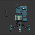 Teal Mechanical Robot Creature With Multiple Legs Antennas Detailed Panels And Sensors