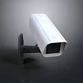 White Housing Security Camera With Black Mount For Outdoor Surveillance Electronic Appliance