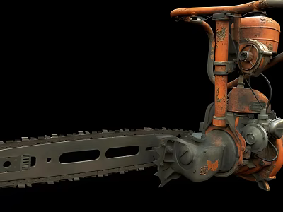 modern chainsaw 3d model