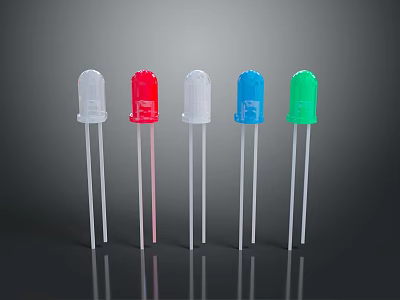 Colorful LED Indicator Lights with Pins for Computer Hardware Components in Multiple Colors 3d model