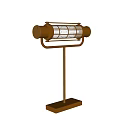 Vintage Industrial Table Lamp With Bronze Metal Double Glass Shades And Sturdy Base