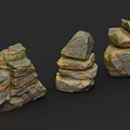 Natural Stacked Rock Decorative Stones With Layered Arrangement For Interior