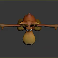 Cartoon Deer 3D Model With Antlers Orange Body White Belly And Yellow Legs