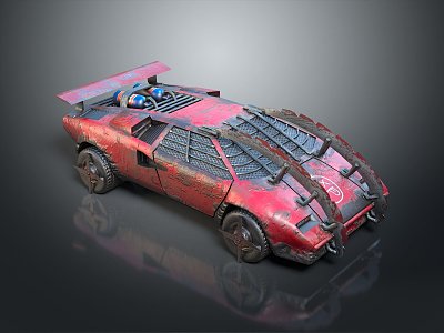 Self-made armed car modified car modified car chariot doomsday car self-made car self-made car modified car 3d model