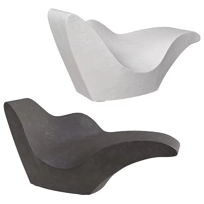 Stylish Modern Single Chair in White and Dark Gray with Curved Shape for Interior Decor 3d model