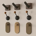 Modern Wall Hooks With Wooden Bases Black Accents And Round Brown Ends