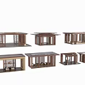 Wooden Pavilion Models Showcasing Various Traditional Design Structures 3d model