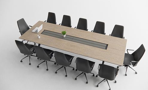 Modern Conference Table and Chair 3d model