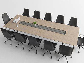 Modern Conference Table and Chair 3d model