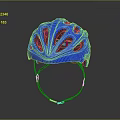 Blue Ventilated Cycling Helmet With Shiny Surface And Adjustable Straps For Sports