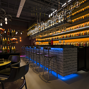 Industrial LOFT Bar Clear Bar Bistro Bar Tacker Block Area Bar Counter Cashier Wine Cabinet Card Block Sofa 3d model