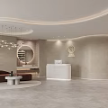 Stylish Modern Beauty Salon Interior With Hair Styling Station And Reception Area