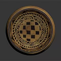 Intricate Carved Sculpture Bowl With Gold And Black Ornate Patterns And Traditional Designs