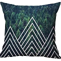 Decorative Pillow with Green Forest Background and White Triangular Geometric Patterns for Home Decor 3d model