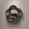 Gray Textured Flower Shaped Wall Mounted Decorative Mirror For Home Interior Decor
