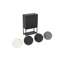 Modern Black Dresser With Square Drawers And Metal Legs Design