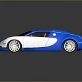 Blue And Silver Luxury Sports Car With Sleek Design And Reflective Surface
