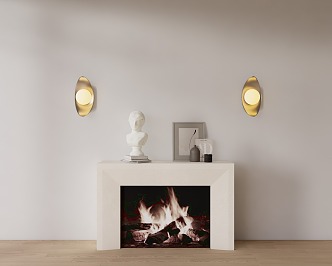 modern wall lamp fireplace decoration 3d model