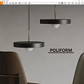 poliform modern chandelier 3d model