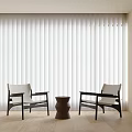 Modern Interior Featuring Stylish Table And Chairs With White Blinds