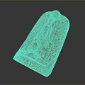 Ancient Egyptian Stone Stela With Carved Figure And Hieroglyphic Inscriptions