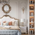 Cozy Kids Room Interior With Bed Chandelier Curtains Decorative Mirror And Playful Toys On Rug