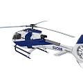 Blue and White Helicopter Featuring SUDOM Logo Rotor Blades Fuselage and Cockpit Design