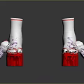White Sock Design Women's High Heeled Sandals With Red Platform Pink Bows And Flower Decorations