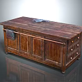 Rustic Wooden Table With Long Surface Vintage Design Drawers And Decorative Items On Top